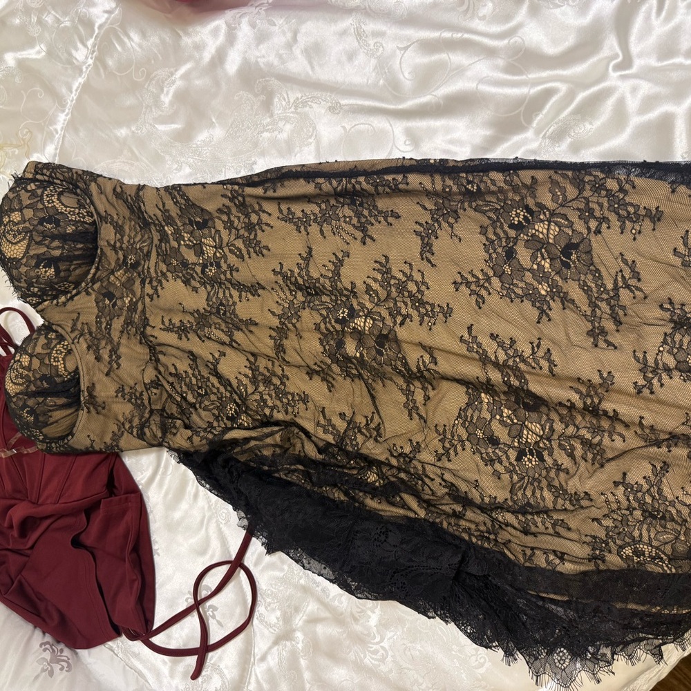 Mixed brands, romper is from Akira, black one is from fashion nova, red is SHEIN